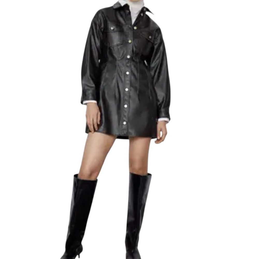 Arula 1X  Faux Leather Dress/Shacket NWT